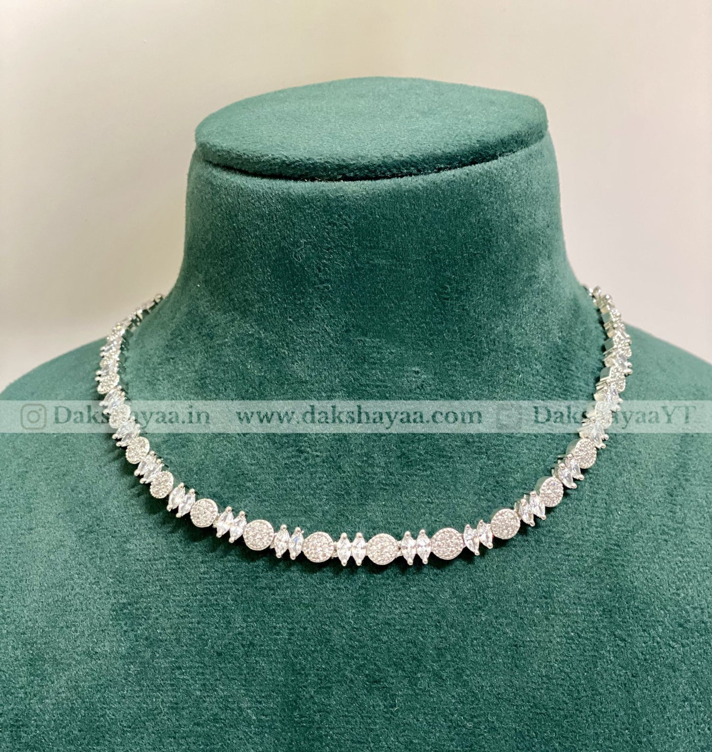 Minimalist American Diamond Tennis Necklace Set