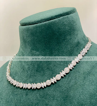 Minimalist American Diamond Tennis Necklace Set