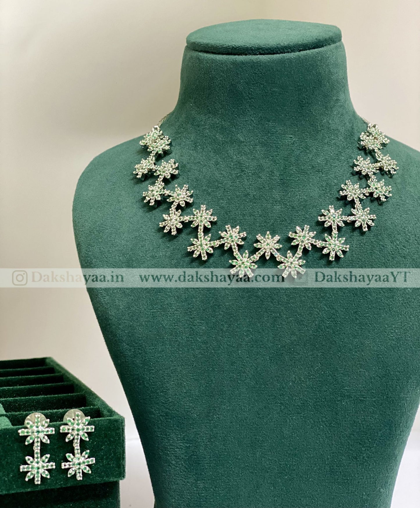 Floral Sparkle CZ Necklace Set