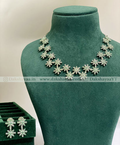 Floral Sparkle CZ Necklace Set