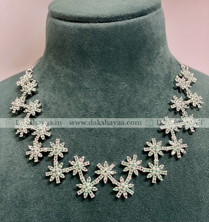 Floral Sparkle CZ Necklace Set