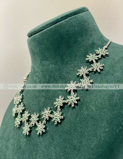 Floral Sparkle CZ Necklace Set