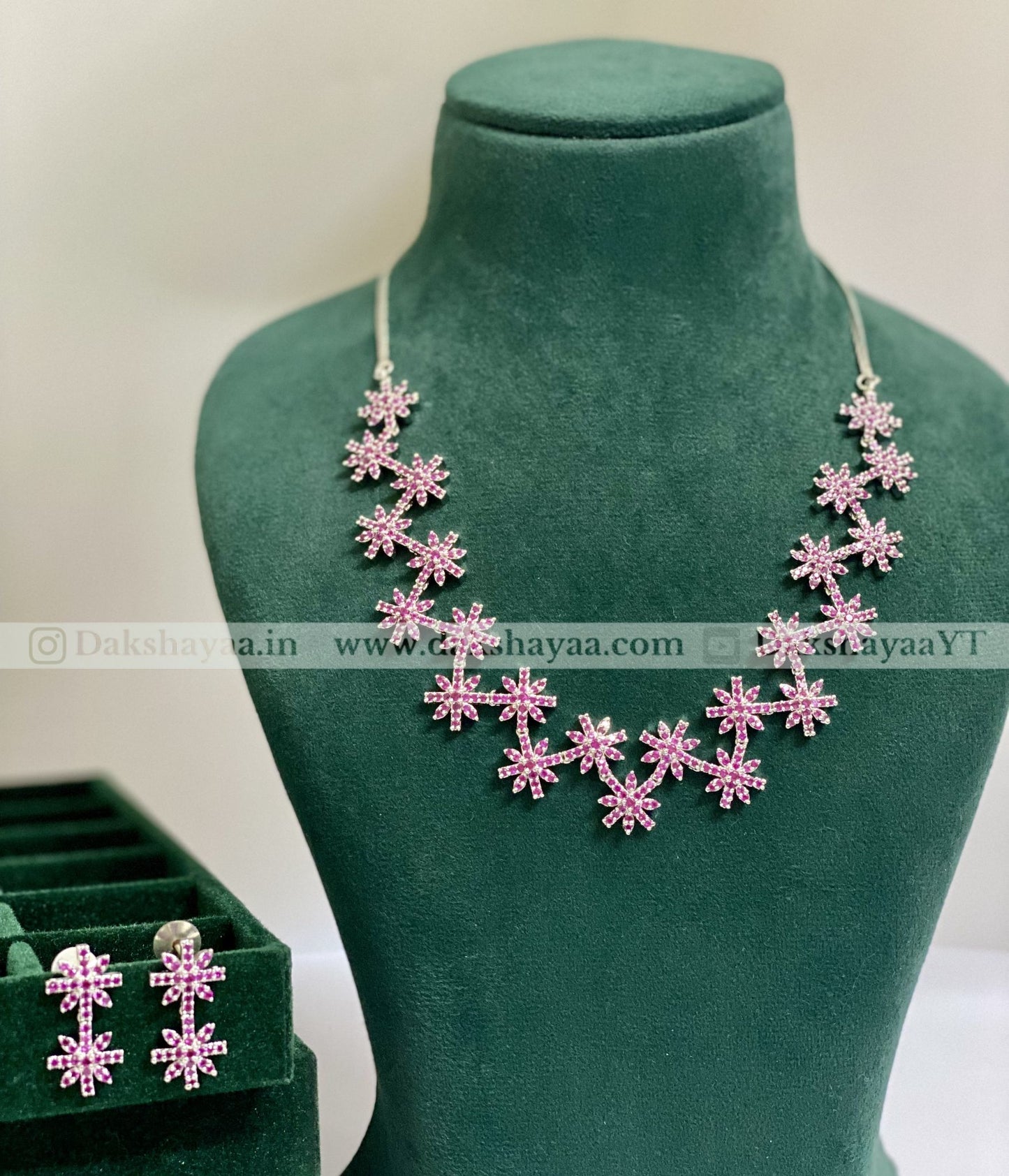 Floral Sparkle CZ Necklace Set