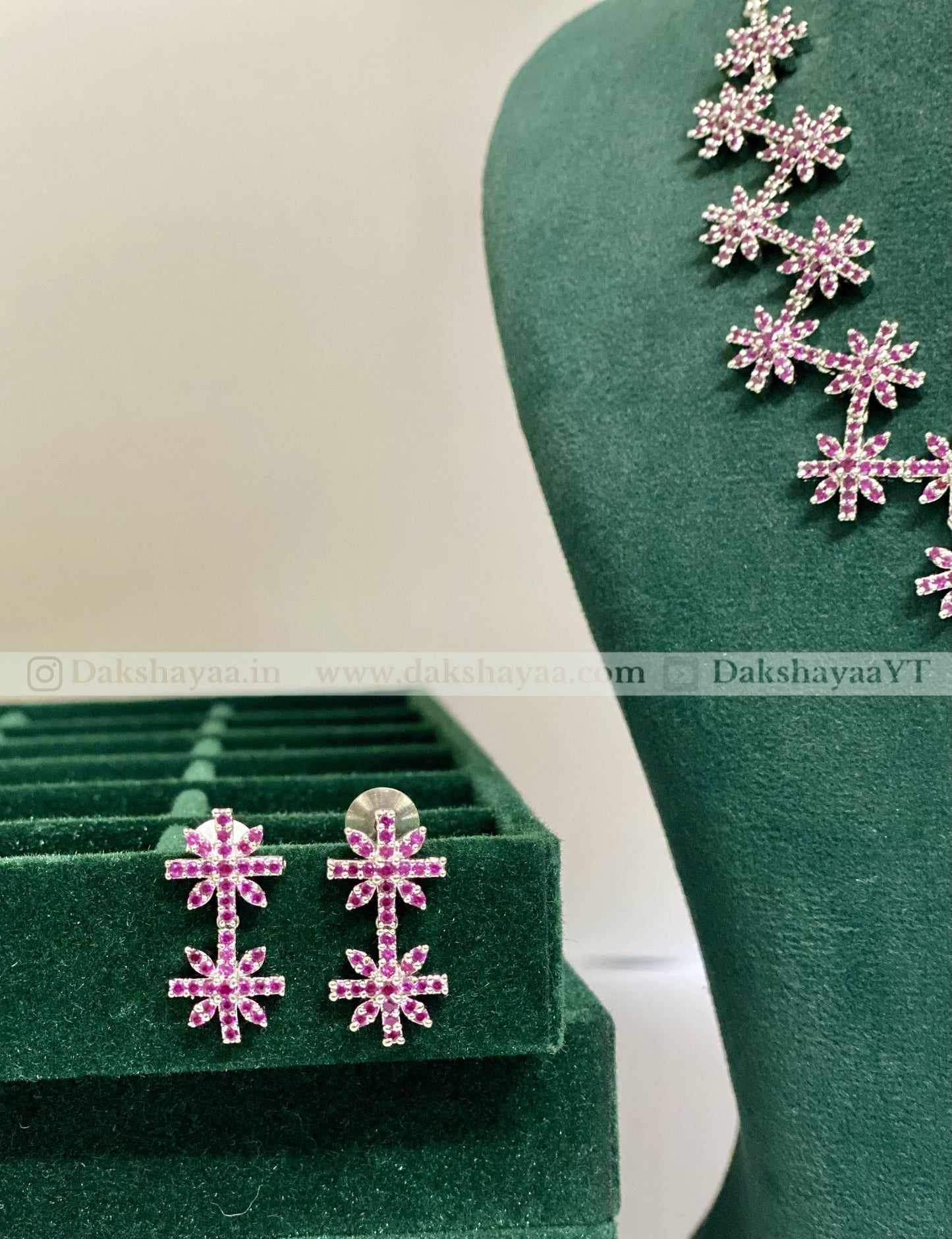 Floral Sparkle CZ Necklace Set