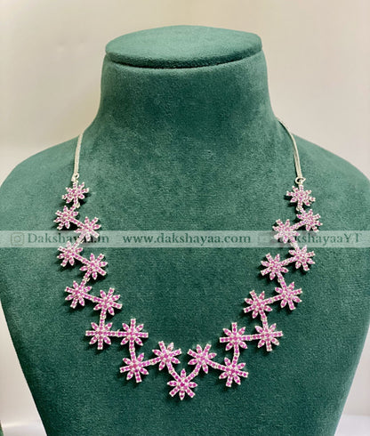 Floral Sparkle CZ Necklace Set