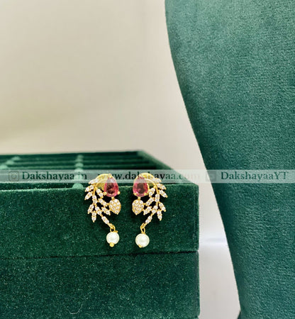 Multicolour CZ Stone Floral Necklace Set