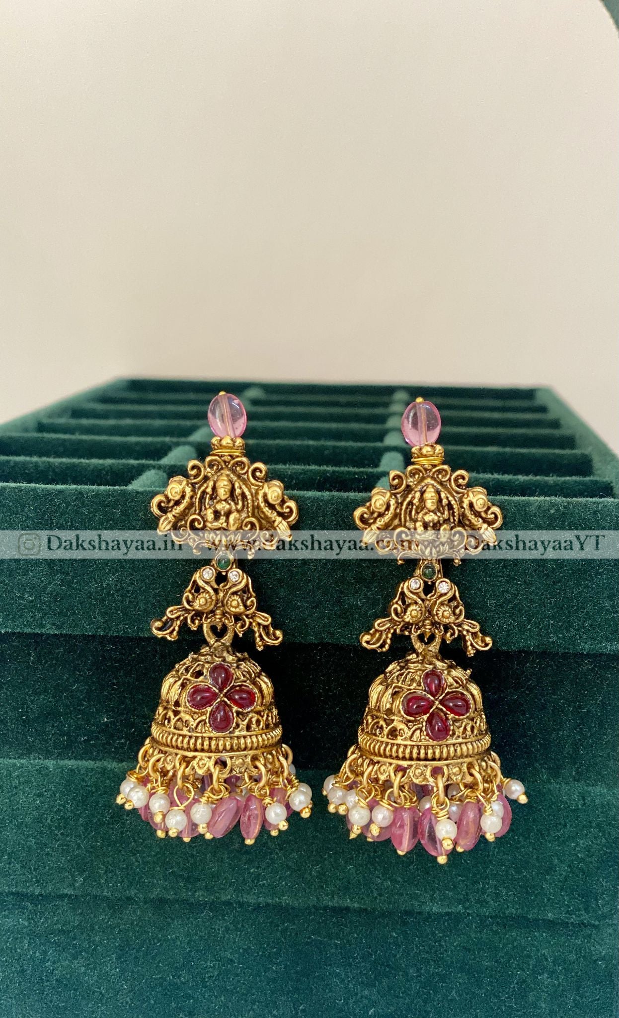 Antique Gold Finish Lakshmi Temple Necklace Set