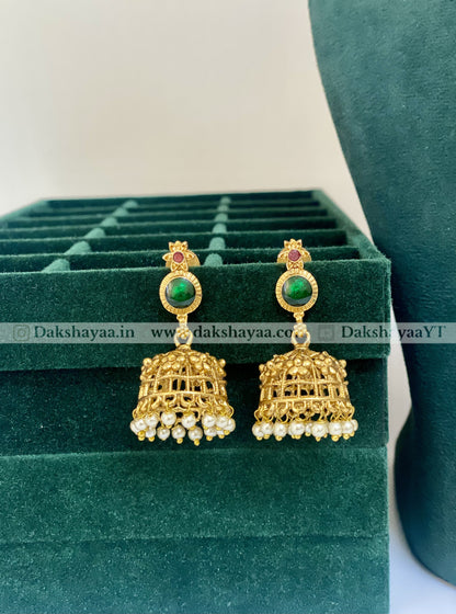 Traditional Palakka Design Choker Necklace Set