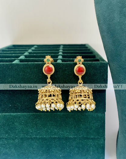 Traditional Palakka Design Choker Necklace Set