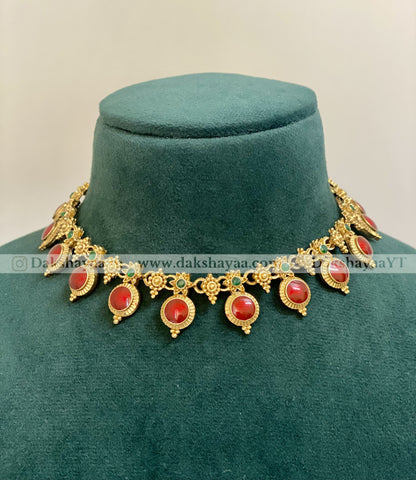 Traditional Palakka Design Choker Necklace Set