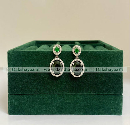 Pink Solitaire Drop Earrings