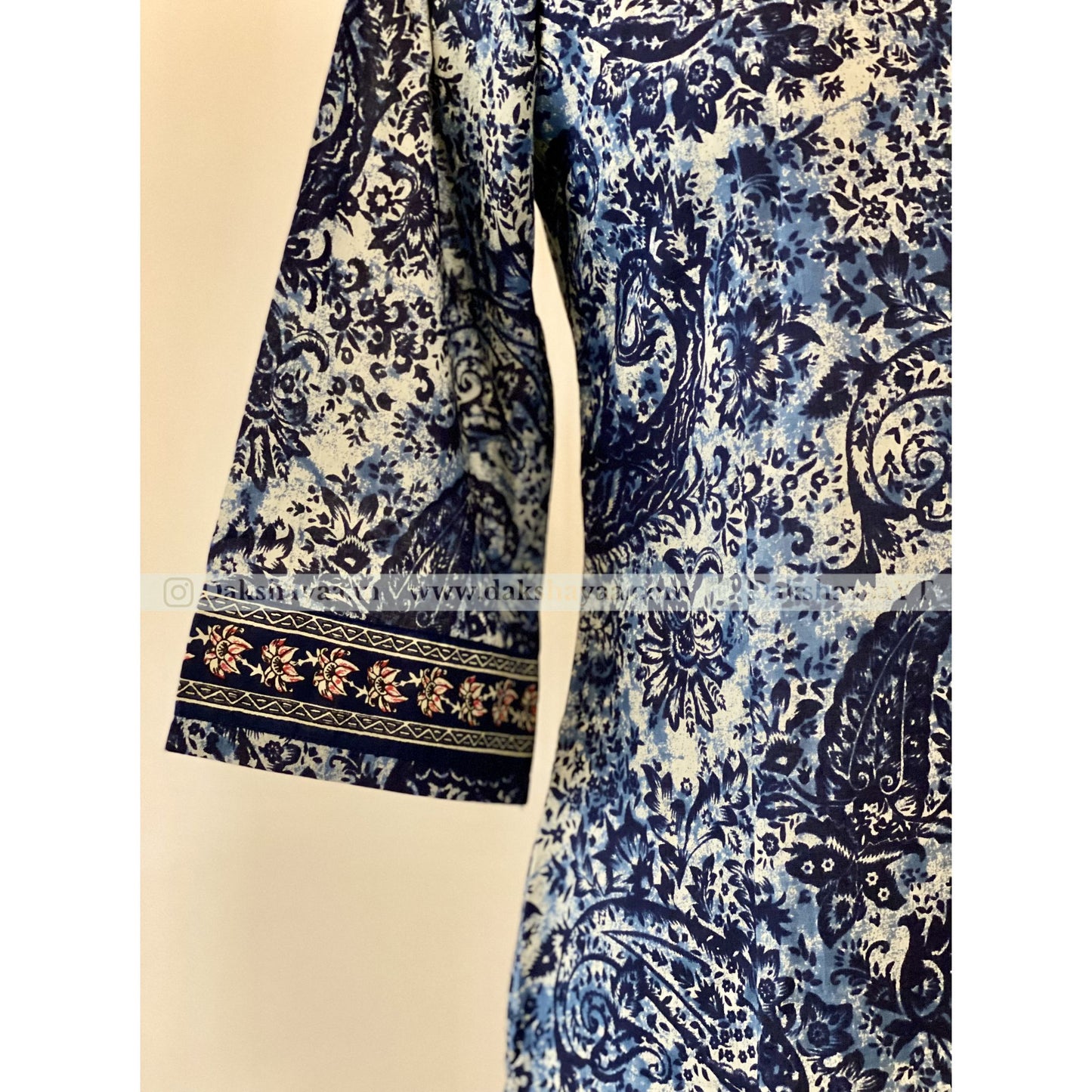 Sleeve design of Paisley Print Pure Cotton Short Kurti Top for Women – Summer Ethnic Wear M-3XL