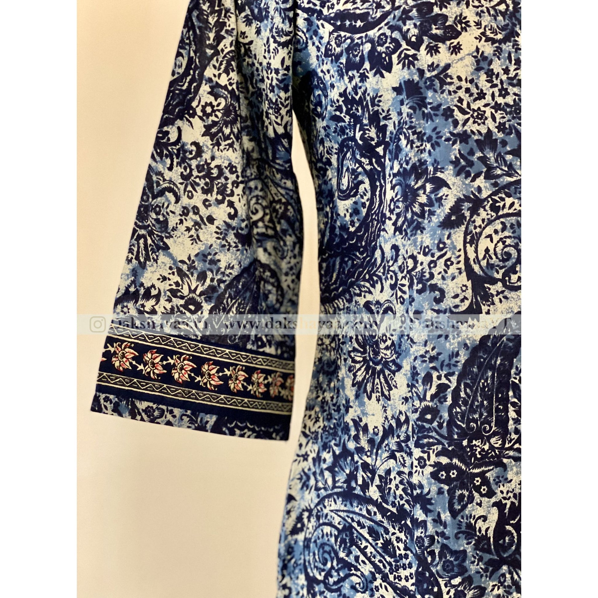 Sleeve design of Paisley Print Pure Cotton Short Kurti Top for Women – Summer Ethnic Wear M-3XL