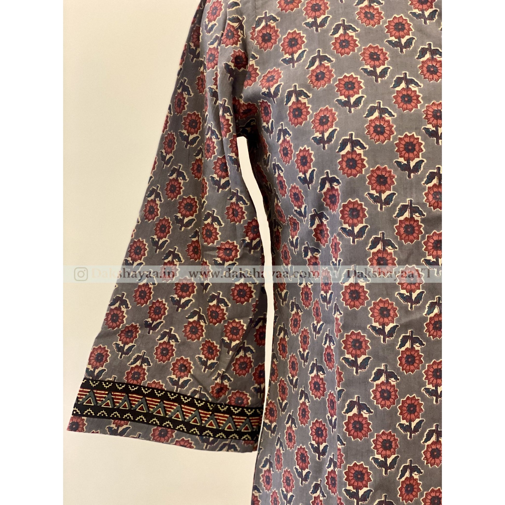  Sleeve design of Jaipuri Print Pure Cotton Short Kurti Top for Women – Ethnic Dailywear M-3XL