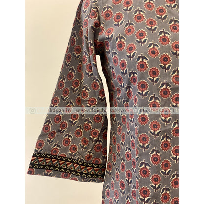  Sleeve design of Jaipuri Print Pure Cotton Short Kurti Top for Women – Ethnic Dailywear M-3XL