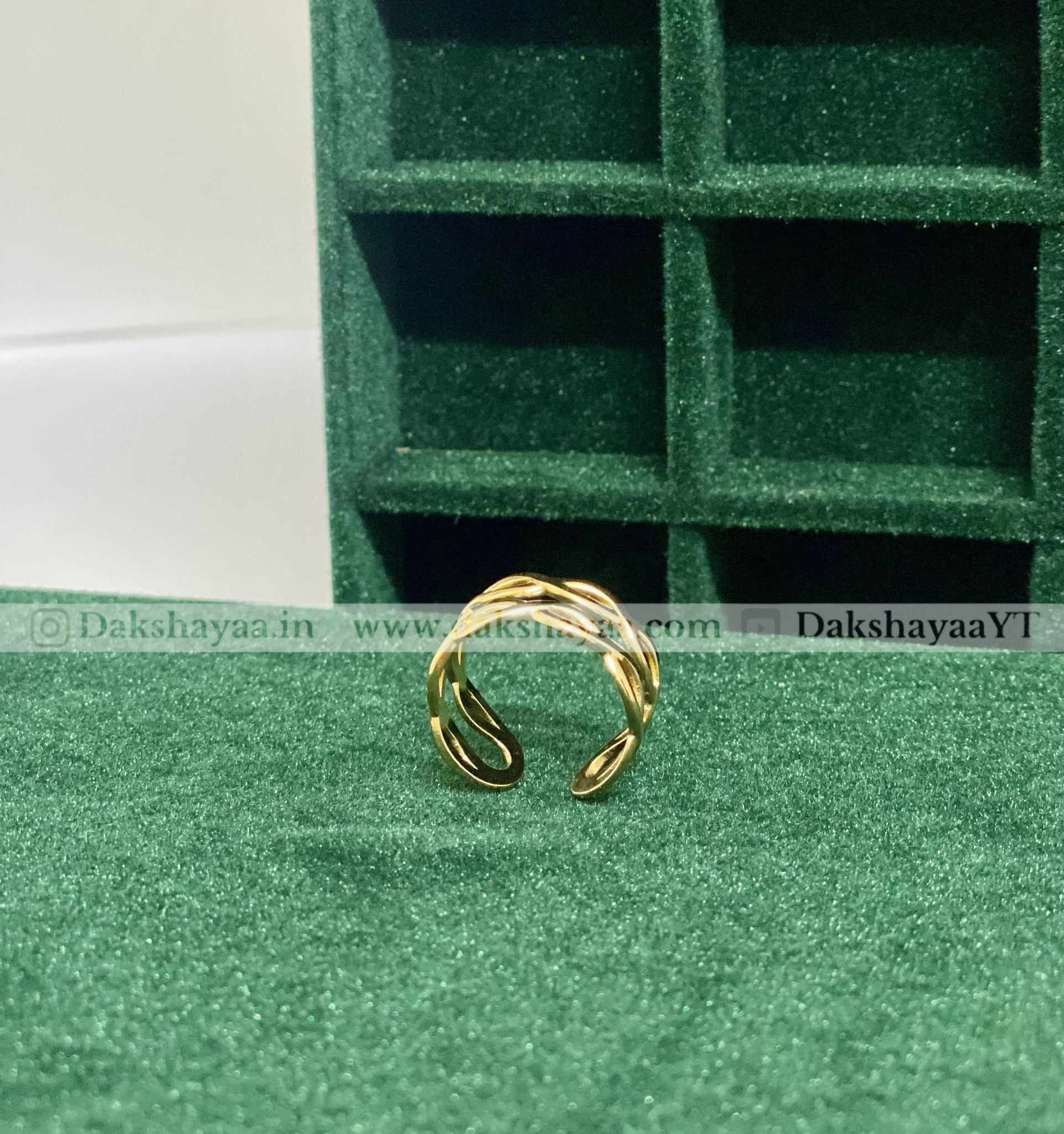 Openwork Wave Adjustable Ring