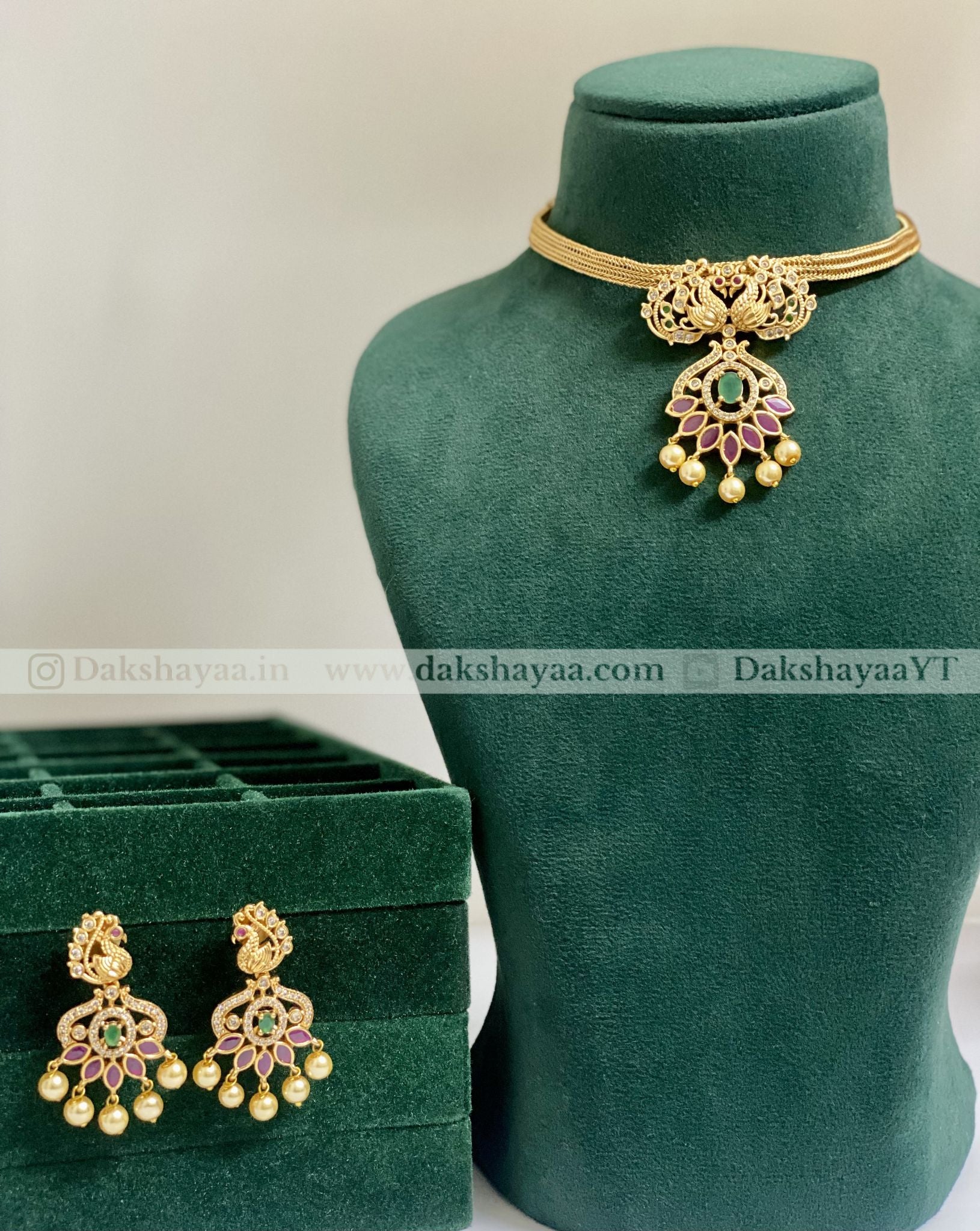 Peacock Motif Choker Set