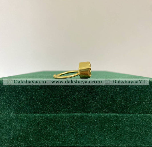 Smokey Quartz Raw Crystal Ring | Gold Plated Brass