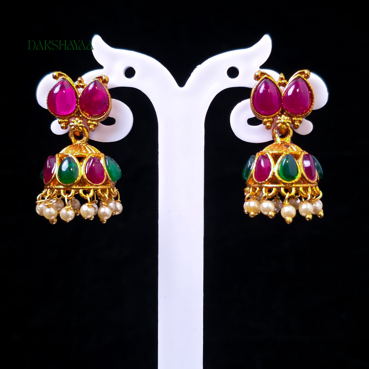 Reversible Palakka Necklace Set with 2 Pair of Earrings
