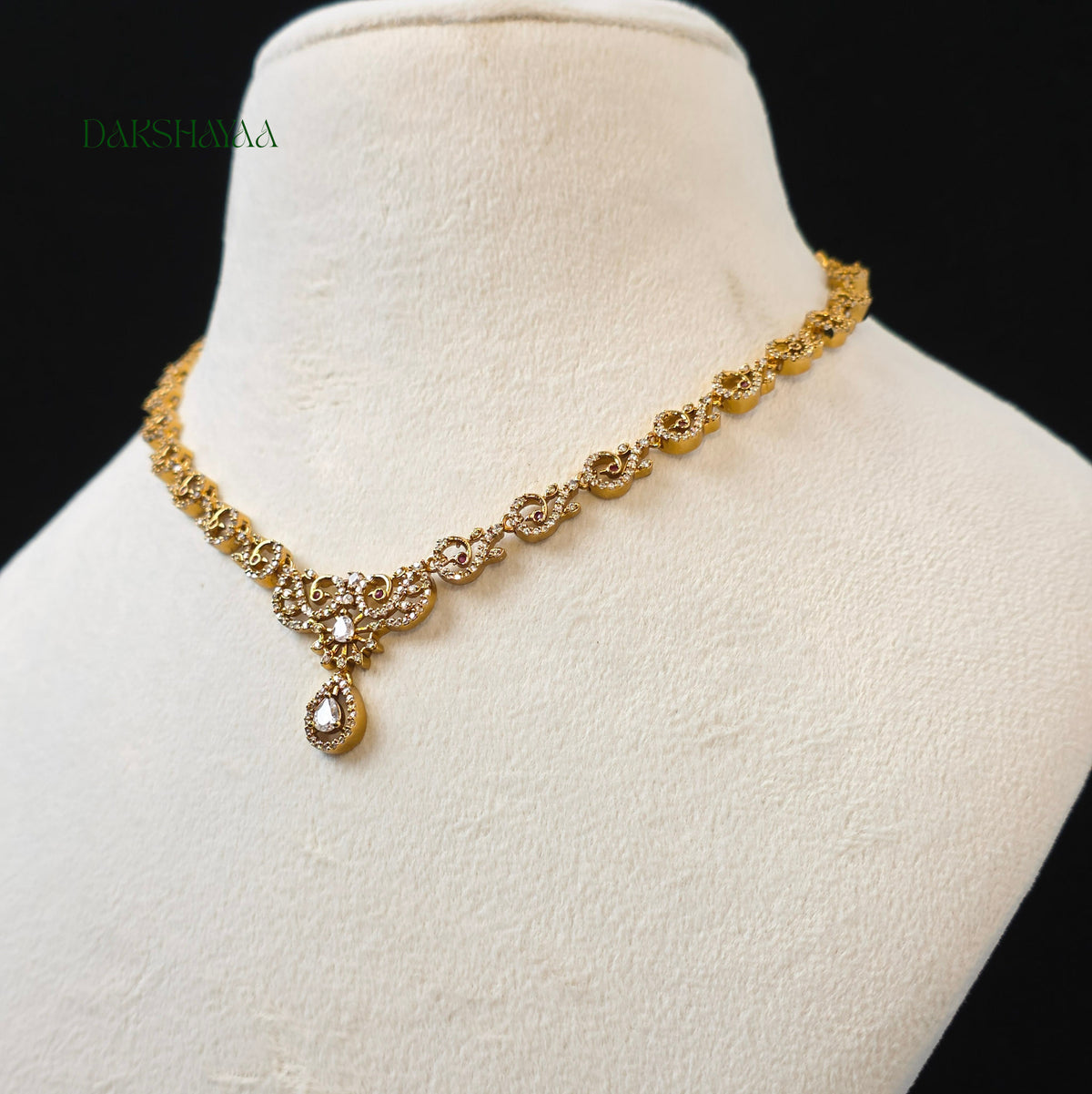 Classic Diamond Solitaire Choker Necklace Set