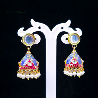 Multicolour Meenakari Jhumka Earrings