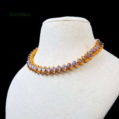 Reversible Palakka Necklace Set with 2 Pair of Earrings