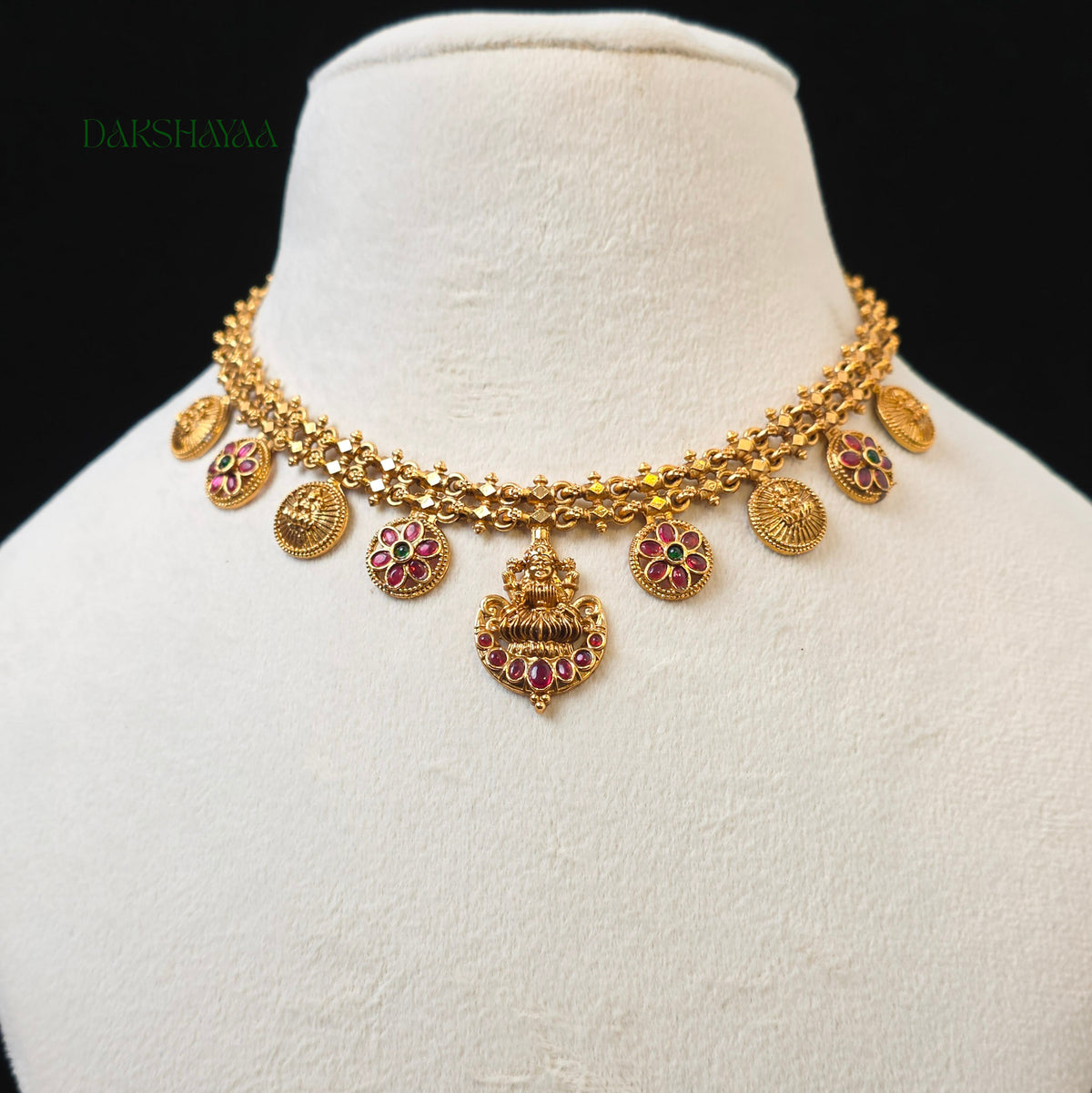 Lakshmi Floral Charm Necklace Set