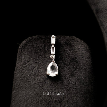 Solitaire Baguette Diamond Necklace Set