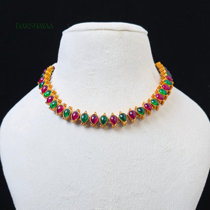 Reversible Palakka Necklace Set with 2 Pair of Earrings