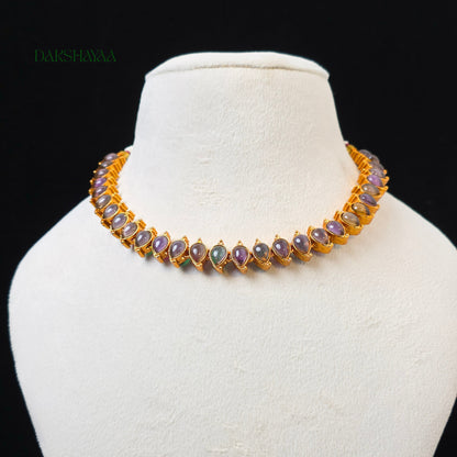 Reversible Palakka Necklace Set with 2 Pair of Earrings