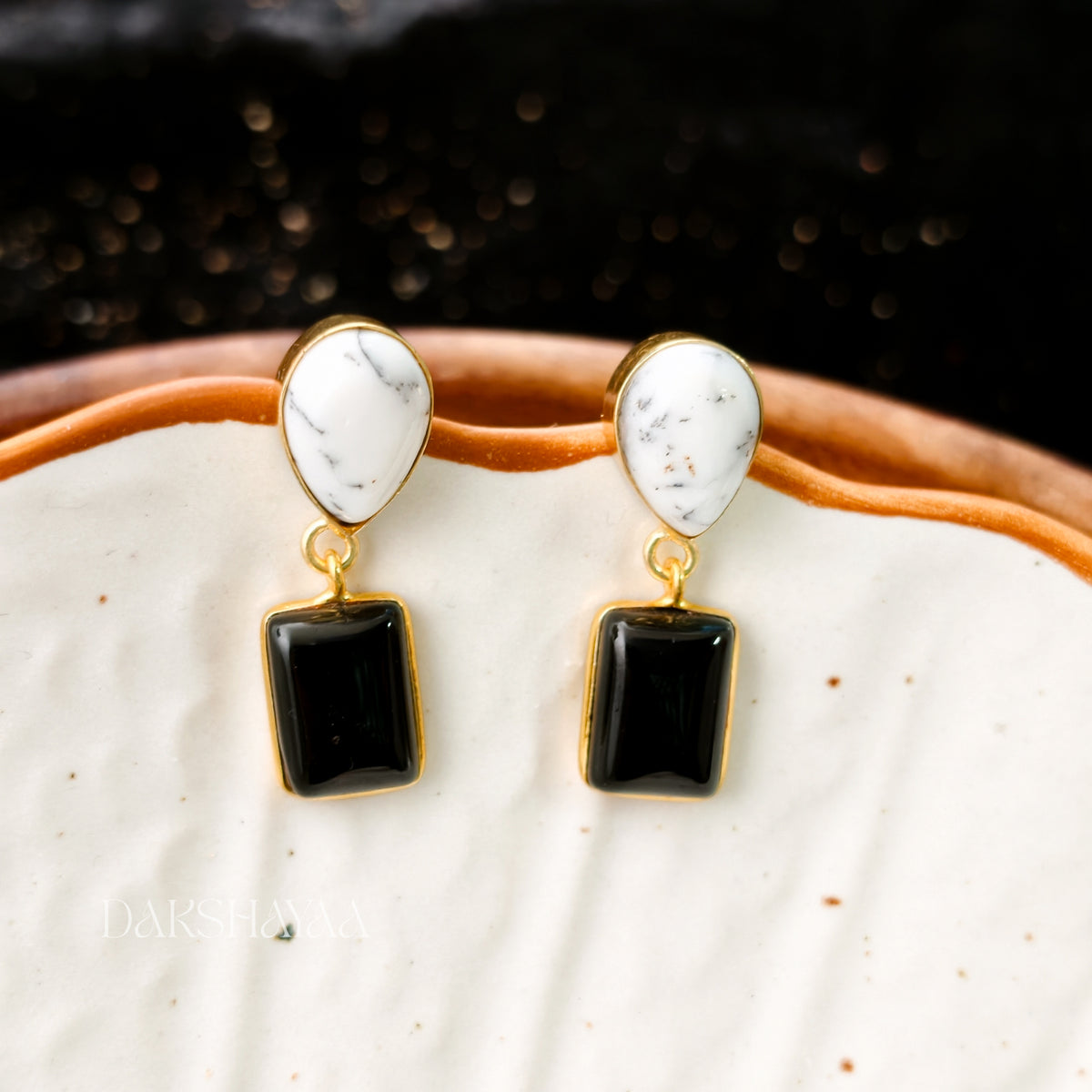Howlite & Black Onyx Earrings