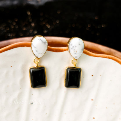 Howlite & Black Onyx Earrings