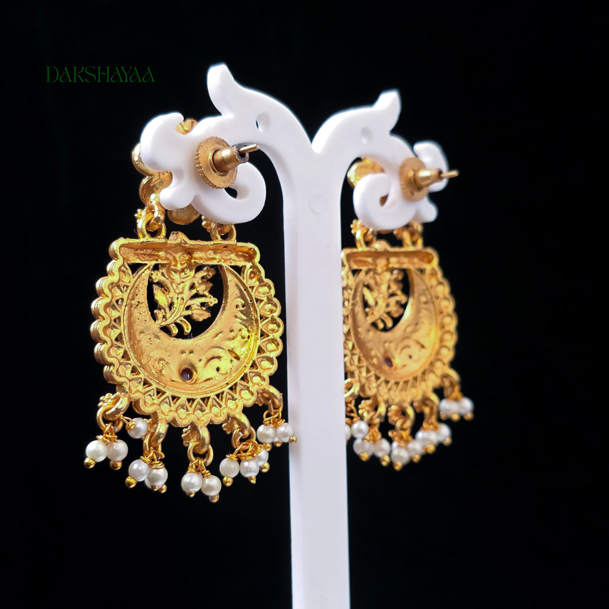 Floral Filigree Pearl Drop Earrings