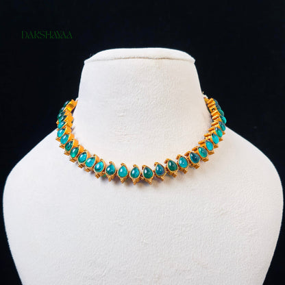 Reversible Palakka Necklace Set with 2 Pair of Earrings