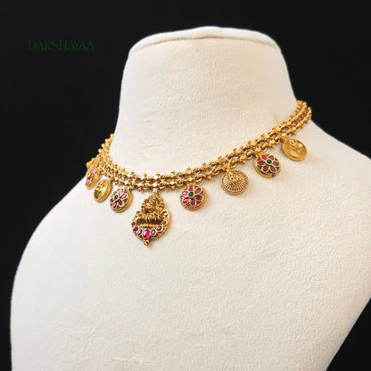 Lakshmi Floral Charm Necklace Set