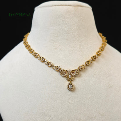 Classic Diamond Solitaire Choker Necklace Set