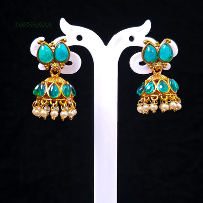 Reversible Palakka Necklace Set with 2 Pair of Earrings