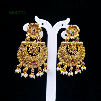 Floral Filigree Pearl Drop Earrings
