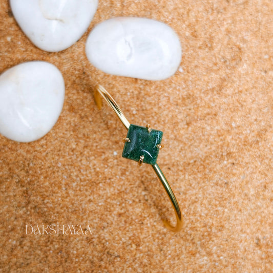 Natural Green Aventurine Cuff Bracelet