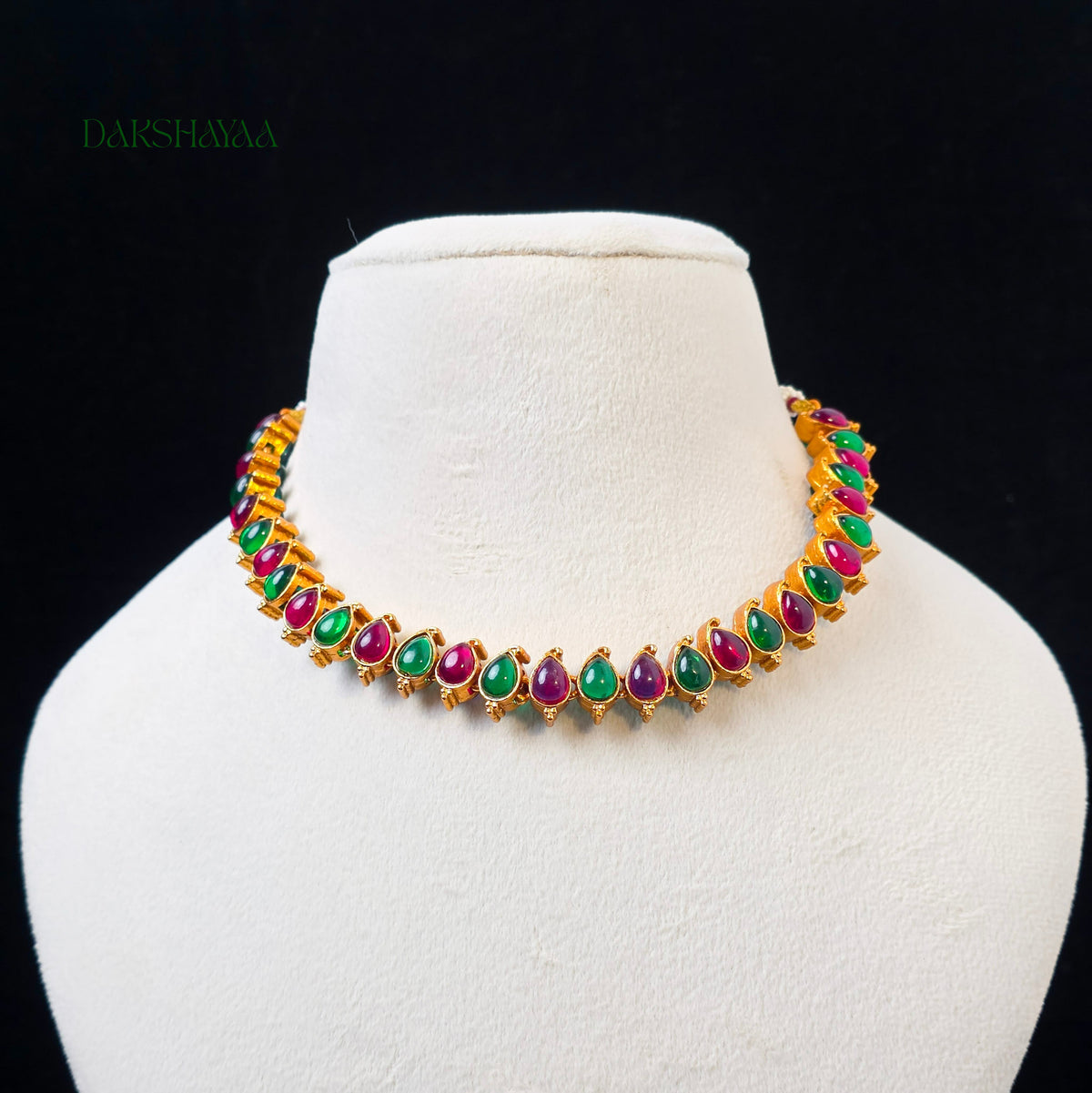 Reversible Palakka Necklace Set with 2 Pair of Earrings