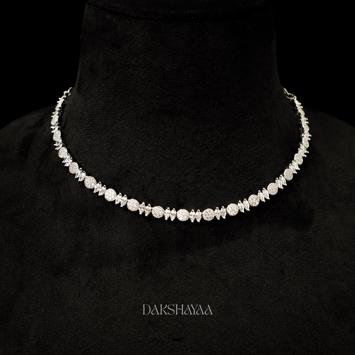 Minimalist American Diamond Tennis Necklace Set