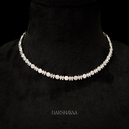 Minimalist American Diamond Tennis Necklace Set