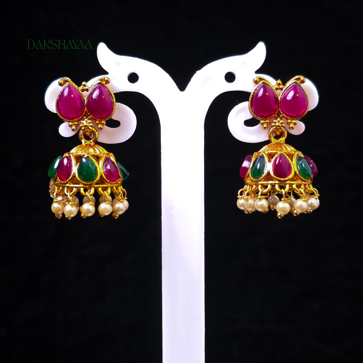 Reversible Palakka Necklace Set with 2 Pair of Earrings