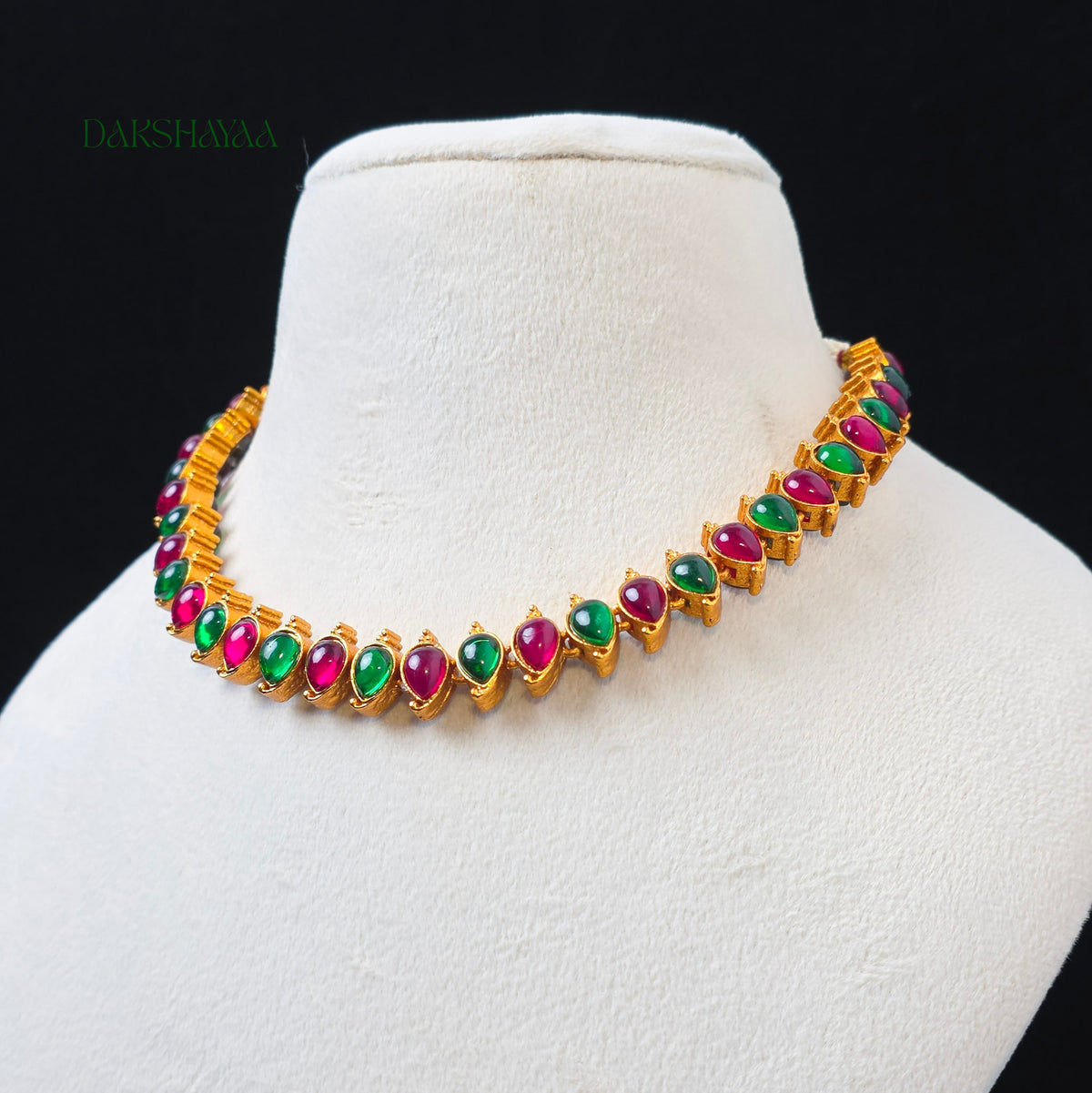 Reversible Palakka Necklace Set with 2 Pair of Earrings