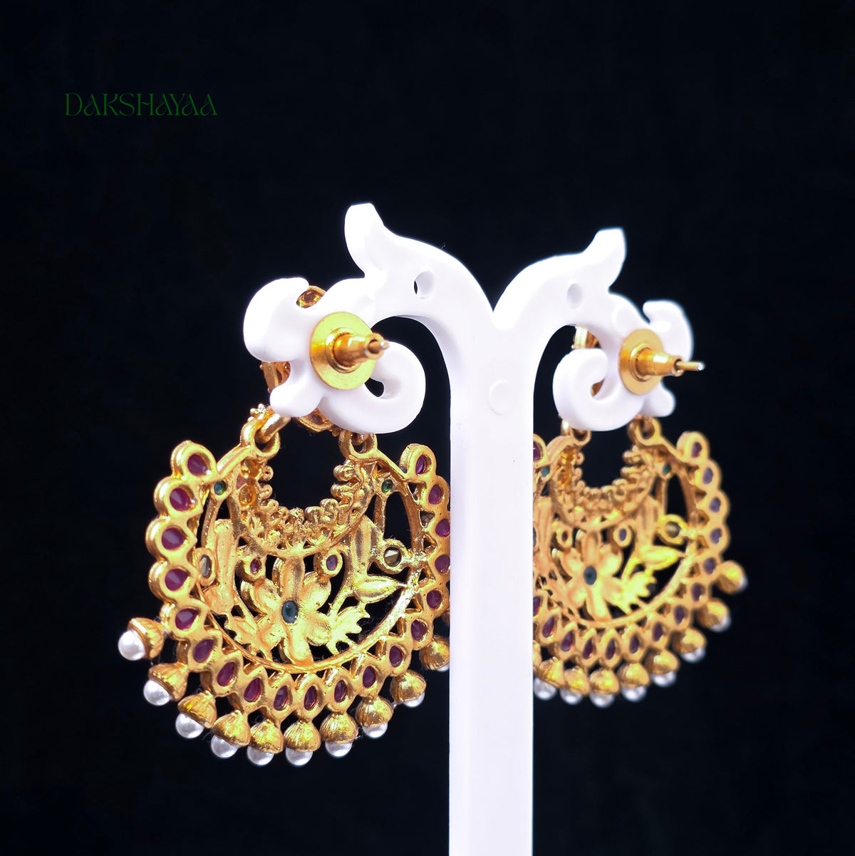 Antique Temple Chandbali Earrings